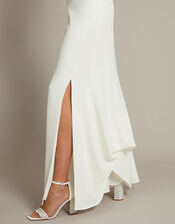 Aleah Long Sleeve Cowl Lace Wedding Dress, Ivory (IVORY), large
