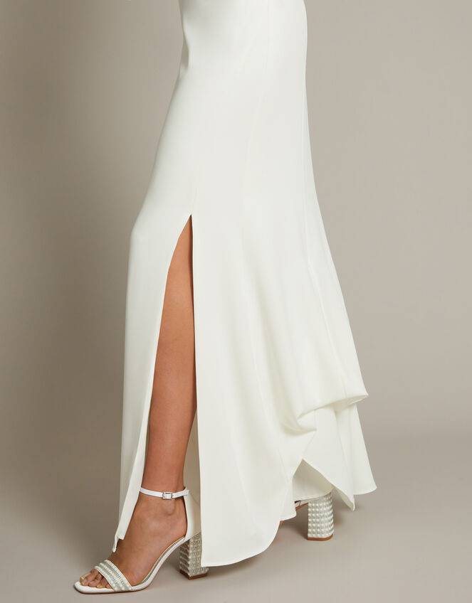 Aleah Long Sleeve Cowl Lace Wedding Dress, Ivory (IVORY), large