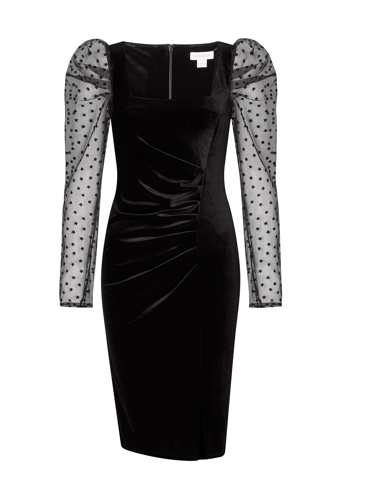 Monsoon black velvet dress sale