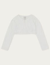 Emilia Lace Scallop Cardigan, Ivory (IVORY), large