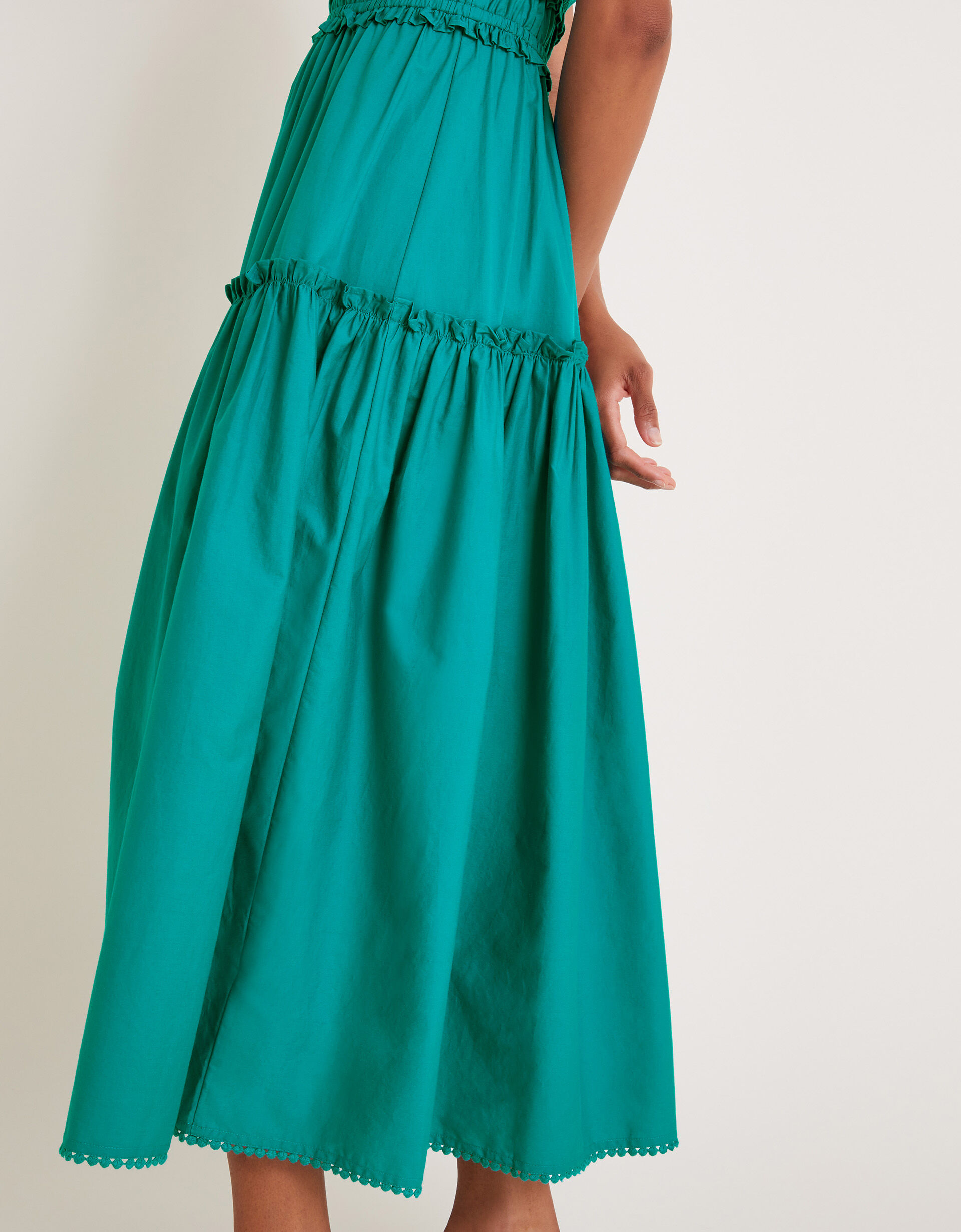 Lorena Frill Midi Dress Teal