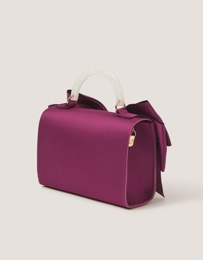 Satin Bow Bag, Red (BURGUNDY), large