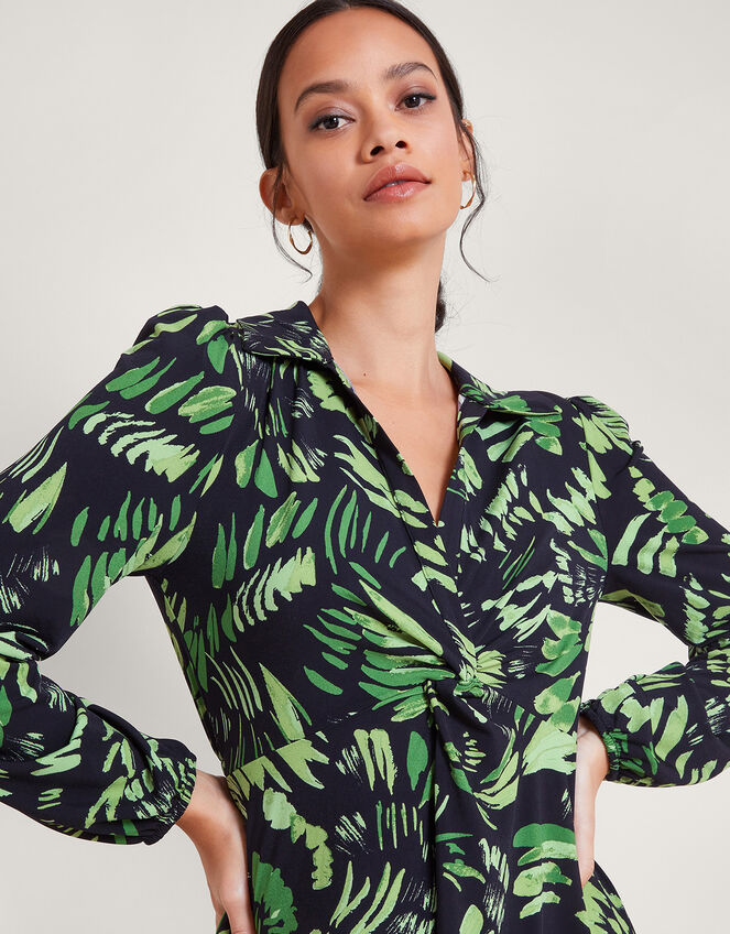 Ophelia Print Midi Dress, Green (GREEN), large