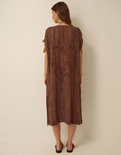 La Palma Jacquard Midi Kaftan, Brown (BROWN), large