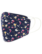 Floral Print Face Mask in Pure Cotton, , large
