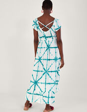 Tie Dye Cross Print High Low Dress in LENZING™ ECOVERO™, White (WHITE), large