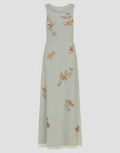 Sarah Embellished Cowl Neck Maxi Dress, Green (MINT), large