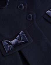 Baby Scallop Collar Coat , Blue (NAVY), large