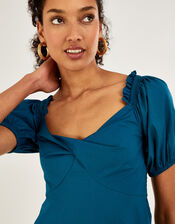 Plain Poplin Tier Dress, Teal (TEAL), large