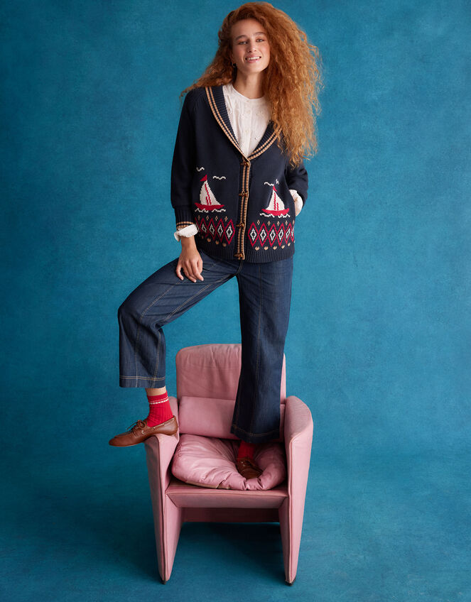 Mel Floral Embroidered Blouse, Ivory (IVORY), large