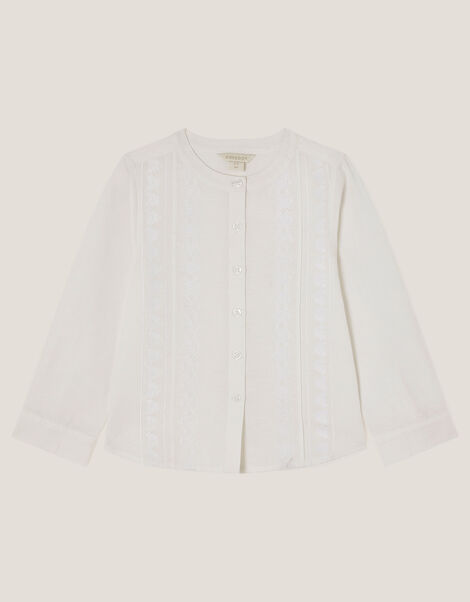 Embroidered Kurta Shirt, Ivory (IVORY), large