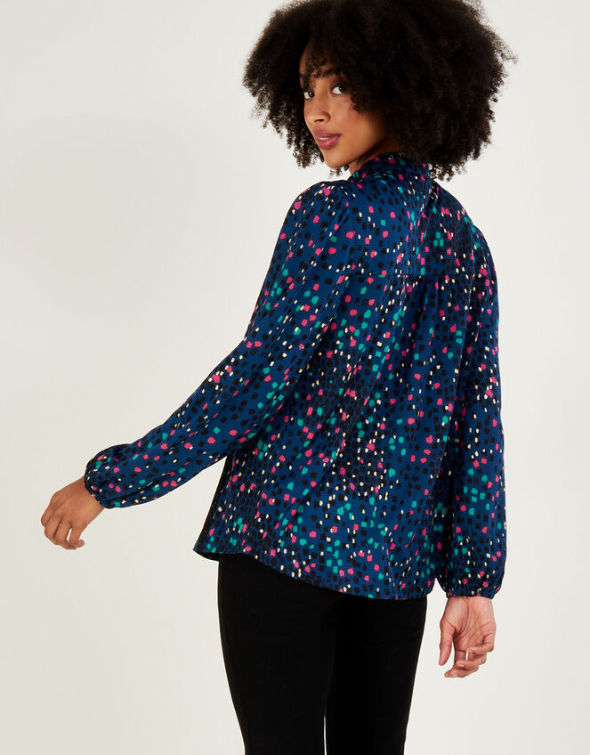 All-Over Foil Print Jersey Shirt, Teal (TEAL), large