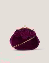 Rose Velvet Clip Frame Bag, , large