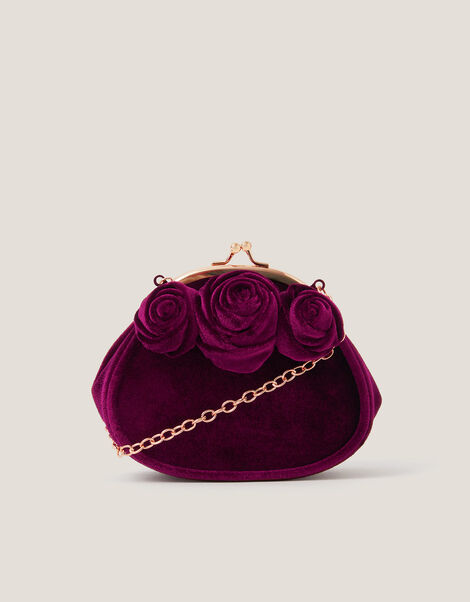 Rose Velvet Clip Frame Bag, , large