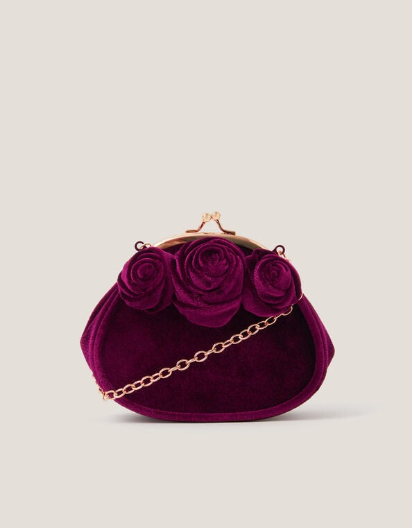 Rose Velvet Clip Frame Bag, , large