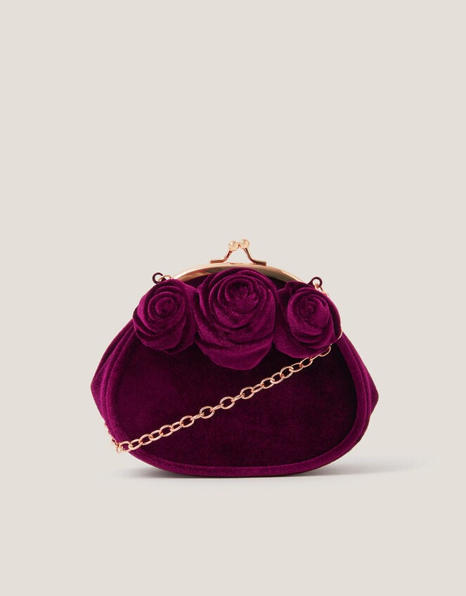 Rose Velvet Clip Frame Bag, , large
