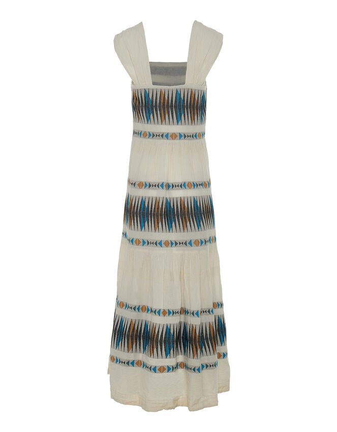 Devotion Twins Elegant Jacquard Maxi Dress, Natural (NATURAL), large