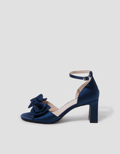 Tilda Satin Bow Heels, Blue (NAVY), large