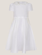 Sicily Pearl Collar Dress, White (WHITE), large