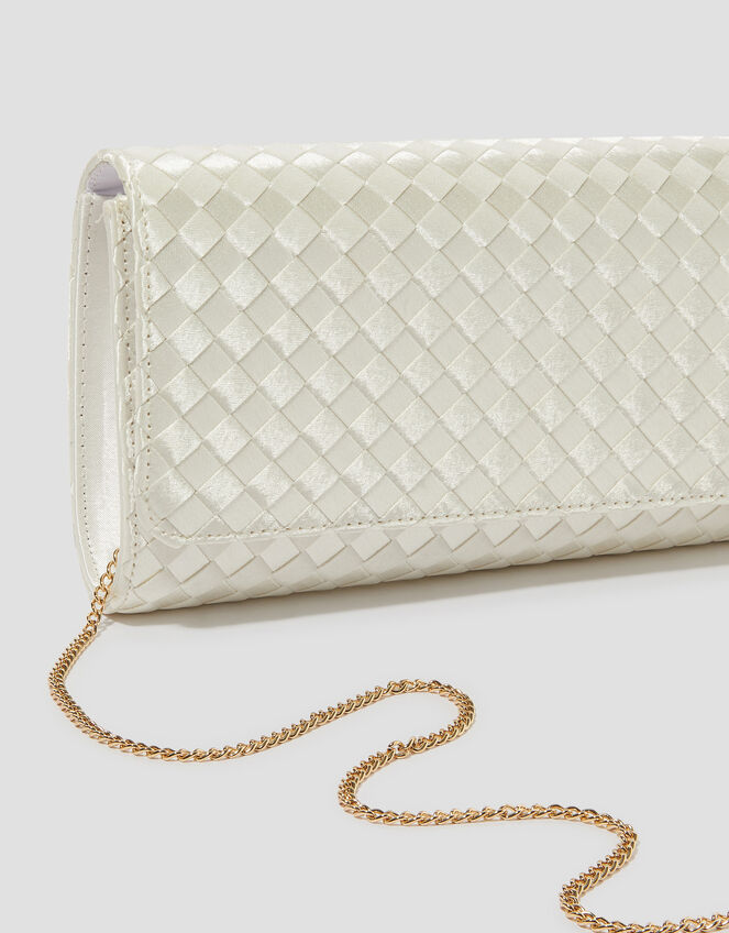 Becky Woven Bridal Clutch Bag, , large
