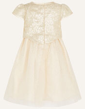 Baby Scallop Dress, Gold (GOLD), large