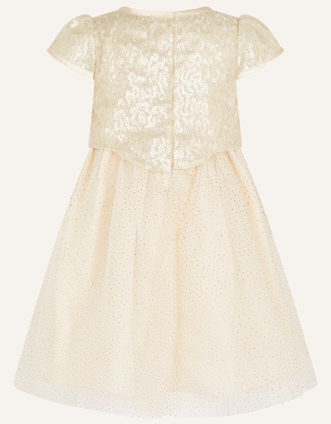 Baby Scallop Dress, Gold (GOLD), large