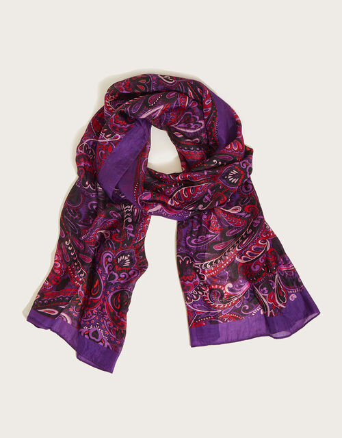 Polly Paisley Silk Scarf, , large