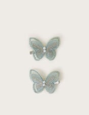 2-Pack Embroidered Butterfly Hair Clips, , large