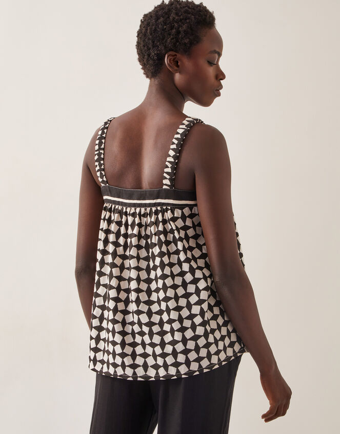 Geena Geometric Print Cami Top, Black (BLACK), large