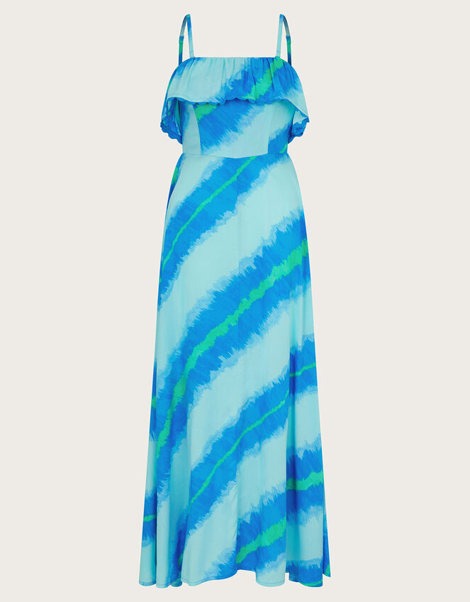 Zifia Stripe Ruffle Dress, Blue (BLUE), large