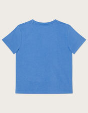 Digital Print Dinosaur Scene T-Shirt , Blue (BLUE), large