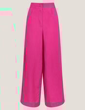 Frida Linen Blend Wide Leg Trousers, Pink (PINK), large