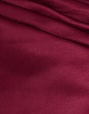 Cowl Neck Satin Prom Dress, Red (BURGUNDY), large