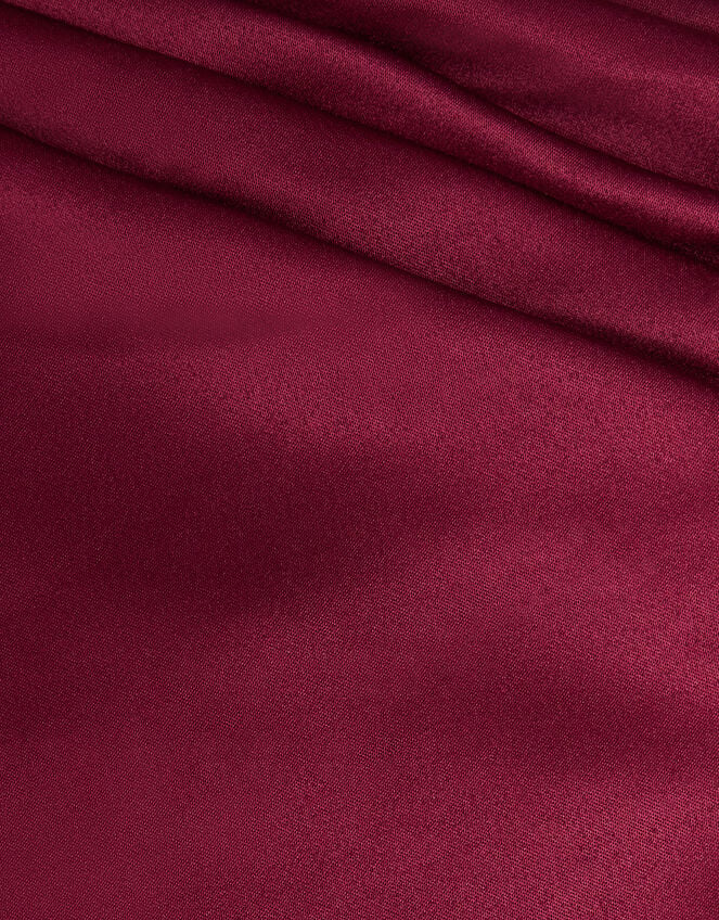 Cowl Neck Satin Prom Dress, Red (BURGUNDY), large