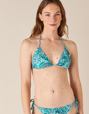 Paisley Bikini Top with Recycled Polyester , Blue (TURQUOISE), large
