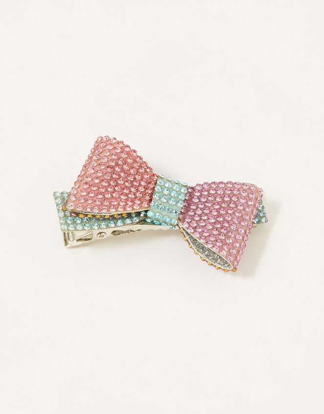 Rainbow Dazzle Bow Clip, , large
