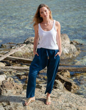 La Galeria Elefante Buddha Slouchy Trousers, Blue (TURQUOISE), large