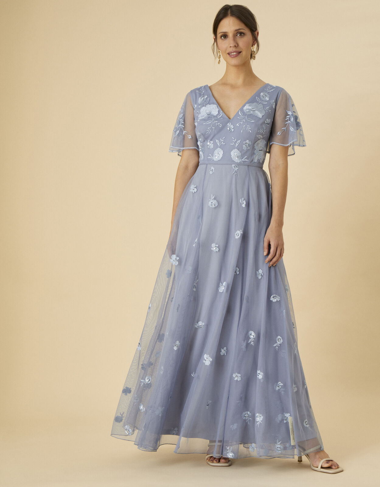 Bree Embroidered Maxi Dress in Recycled 