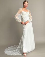 Josette Embellished Maxi Wedding Dress, Ivory (IVORY), large