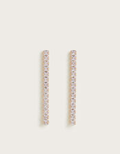 Square Diamante Drop Earrings, , large