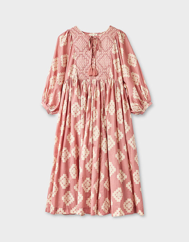 East Kaira Embroidered Print Midi Dress, Pink (BLUSH), large