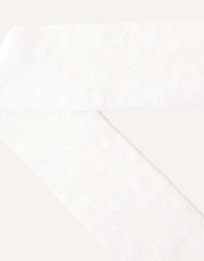Flower Lacey Tights, White (WHITE), large
