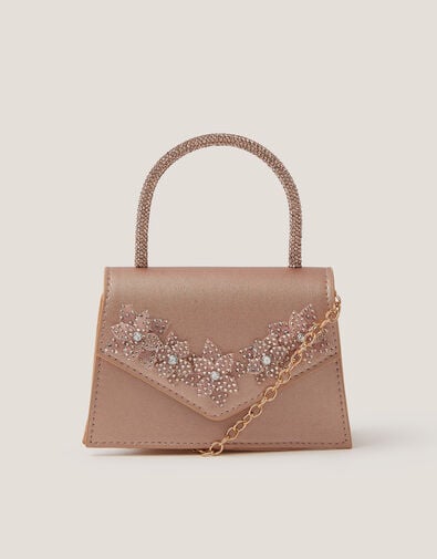 Floral Embellished Sparkle Bag, , large