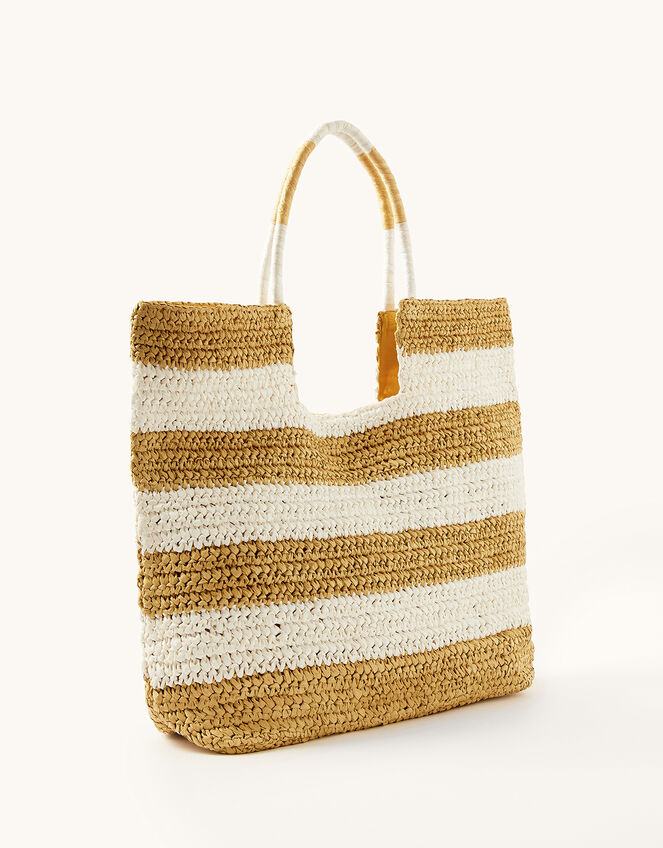Seema Stripe Straw Shopper Bag, , large