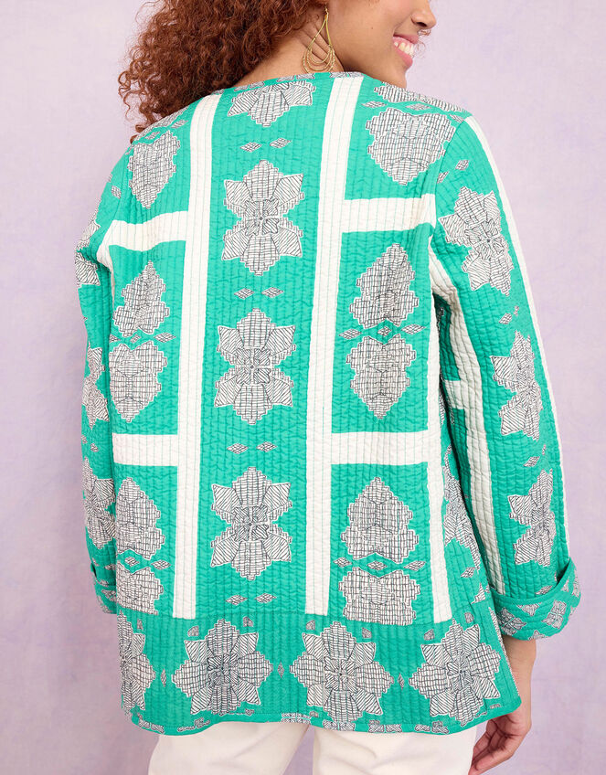 East Ula Print Quilted Jacket, Green (GREEN), large