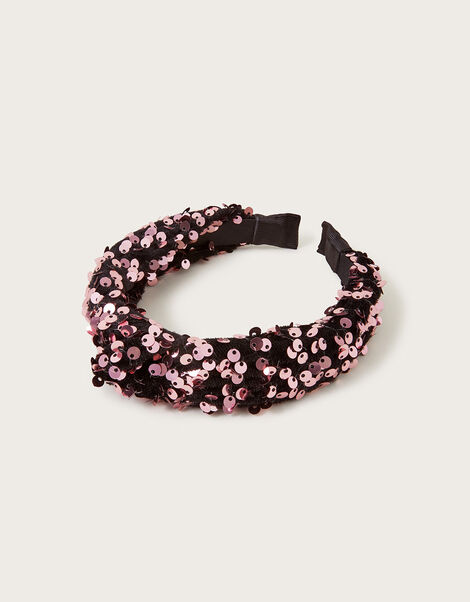 Sequin Velvet Knotted Headband, , large