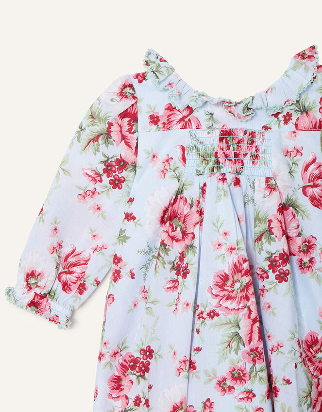 Newborn Floral Dress and Briefs, Blue (BLUE), large