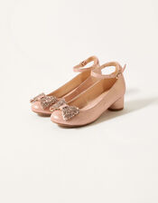 Dazzle Bow Shimmer Heels, Gold (ROSE GOLD), large