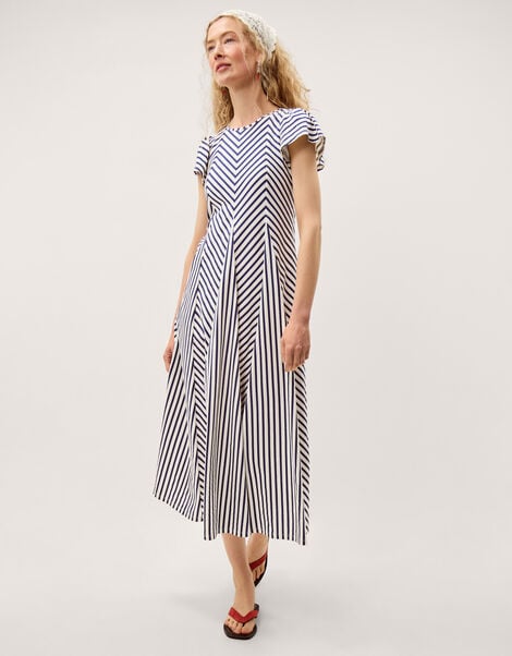 Shola Stripe Jersey Maxi Dress, Blue (BLUE), large