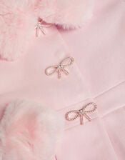 Isabella Faux Fur Collar Coat, Pink (PINK), large